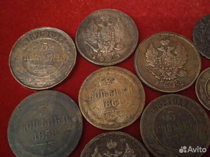 Старинные монеты, оригиналы 15штук