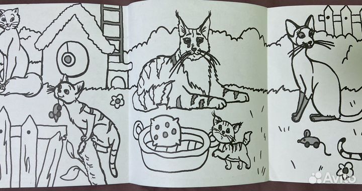 Раскраски с наклейками. 3 шт.Кошечки/Собачки