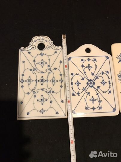 Доска сырная синий лук, индийский узор