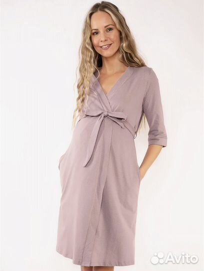 Комплект для беременных, ночнушка и халат 48р