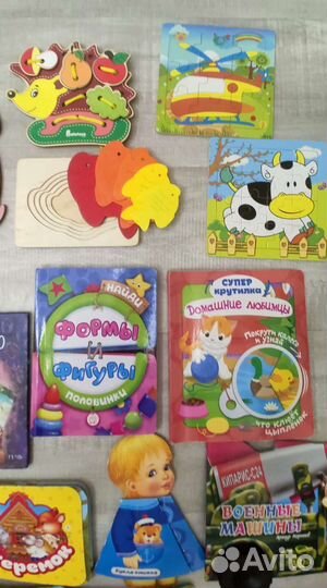 Деревянные пазлы, головоломки, книжки