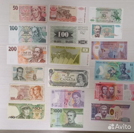 100 Ржев и иностранные банкноты, купюры мира