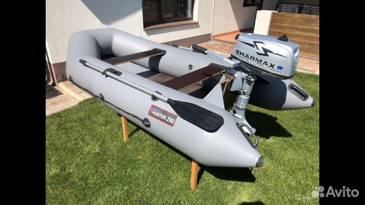 Лодка hunter 290 с мотором sharmax 5