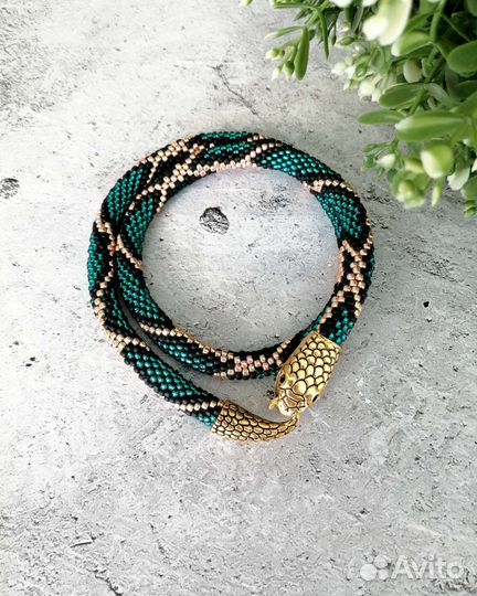 Жгут-колье из бисера Змея