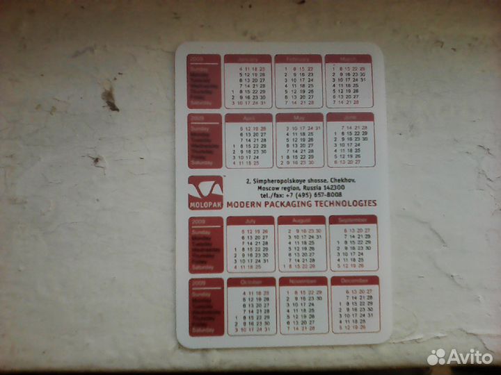 Календарь голографический за 2009 год