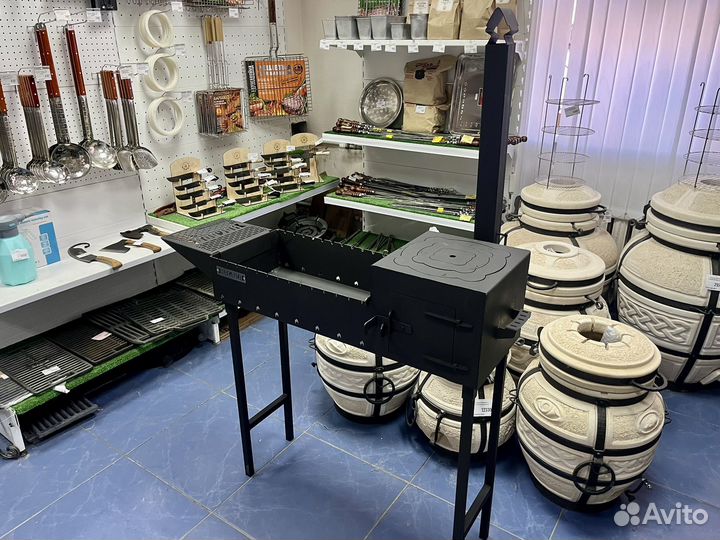 Мангал 3 мм с печью под казан с трубой разборный