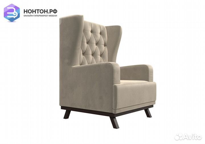 Кресло Джон Люкс микровельвет бежевый