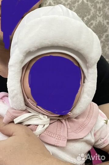 Шапка шлем для девочки зима