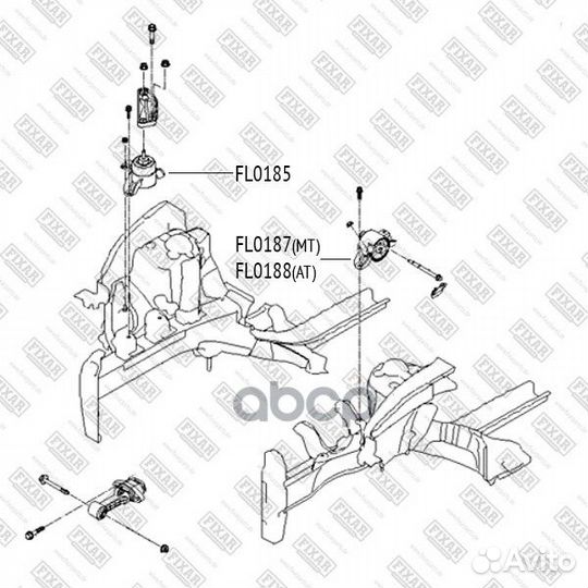 Опора двигателя правая FL0185 fixar