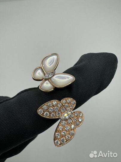 Серьги и кольцо Van Cleef two butterfly