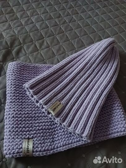 Комплект шапка/снуд из хлопка