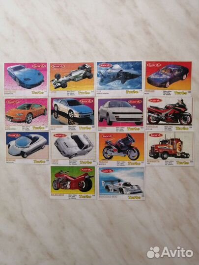 Вкладыши от жвачки turbo