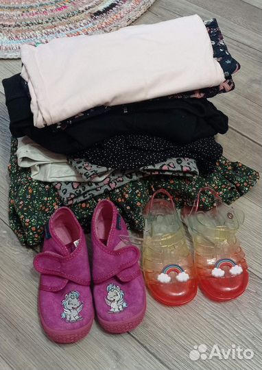 Вещи пакетом на девочку 92 98+ обувь