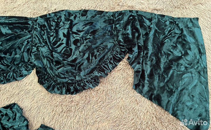 Шторы бархатные бу, портьеры с ламбрекеном