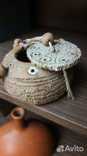 Шкатулка глиняная СССР ручной работы