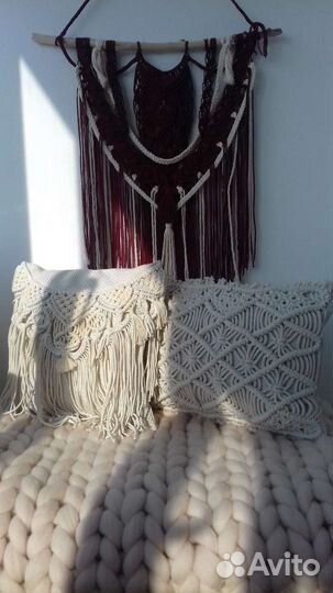 Подушка декоративная макраме