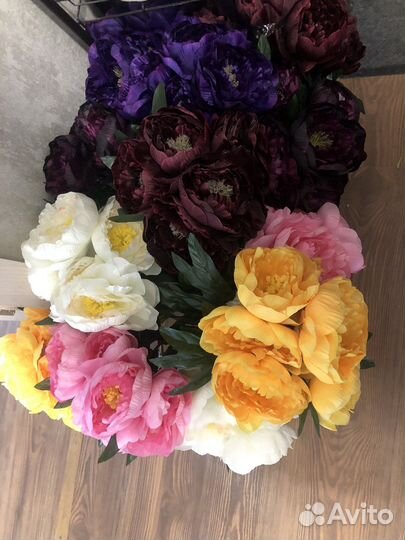 Искуственные цветы крупный пион