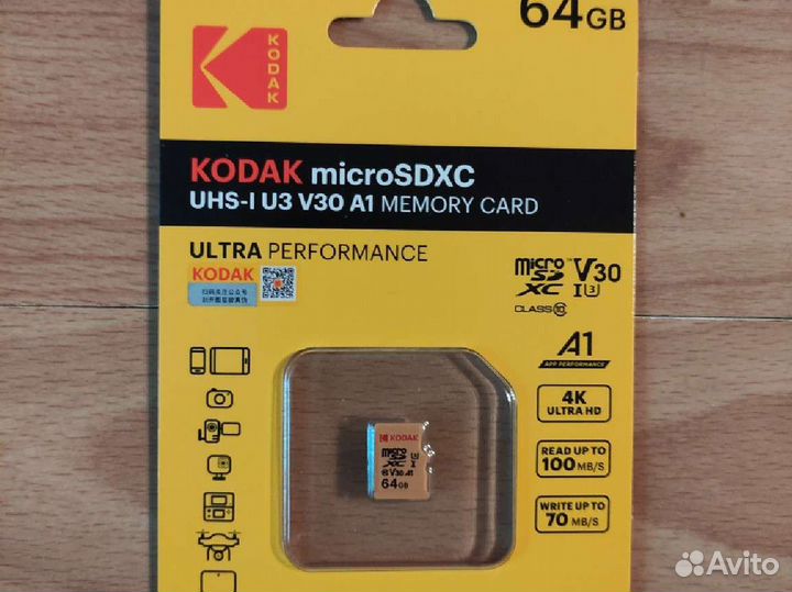 Карта памяти Kodak micro sdxc 64gb