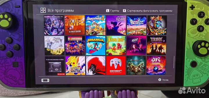 Nintendo switch oled прошитая чип 512Gb + 90 игр