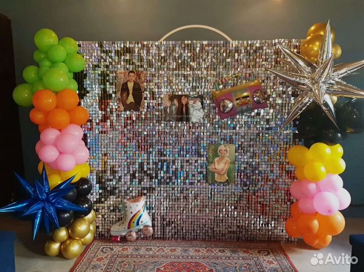 Аренда Фотозона из живых пайеток