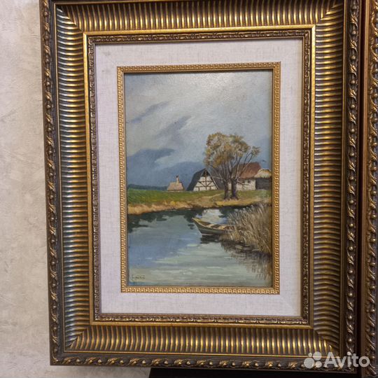 Пара антикварных картин до 1917 г