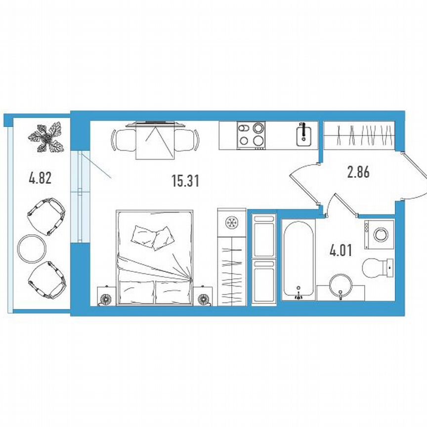 Квартира-студия, 23 м², 10/18 эт.