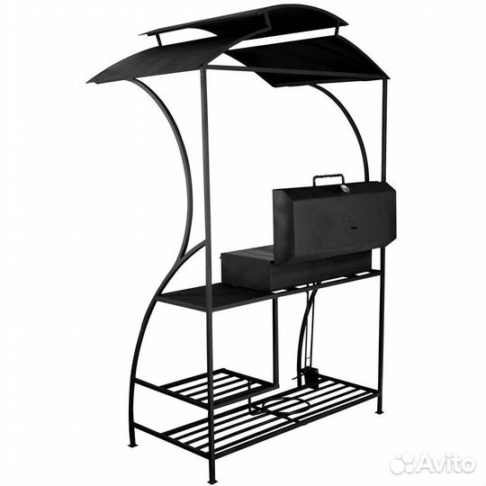 Мангал с крышей и крышкой барбекю