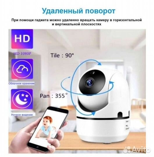 Камера видеонаблюдения WiFi, видео няня