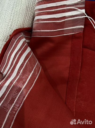 Шторы красные + тюль