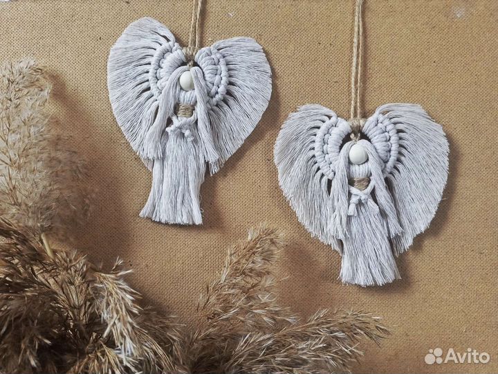 Ангел макраме подвеска оберег для интерьера