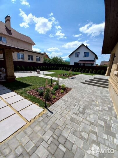 Укладка тротуарной плитки, асфальтирование