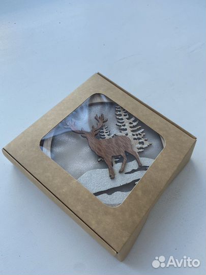 Новогодняя игрушка из дерева светящаяся