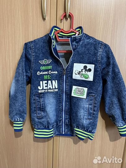 Куртка бомбер детская джинсовая