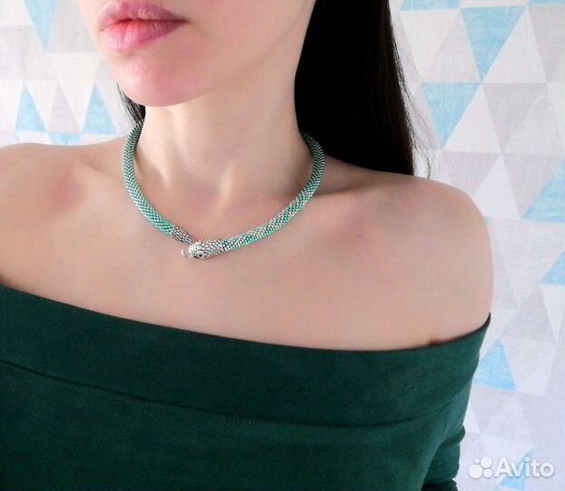 Жгут-колье из бисера ручной работы