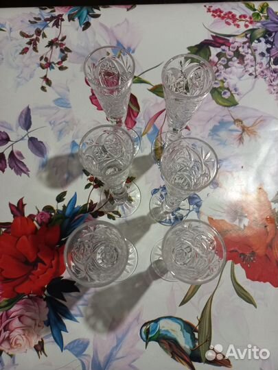 Фужеры,бокалы и рюмки гусь хрустальный СССР