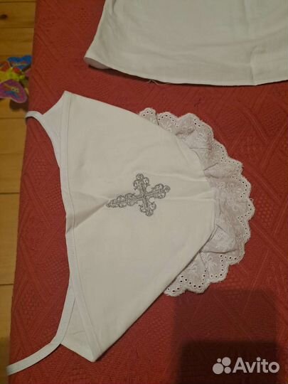Крестильный набор рубашка платок 68