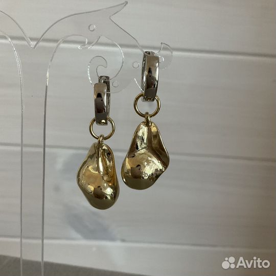 Серьги трансформеры двухцветные