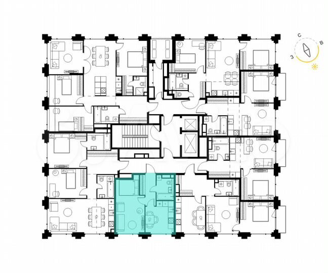 1-к. квартира, 36,1 м², 3/17 эт.