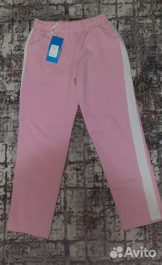 Розовые Женские спортивные брюки с лампасами