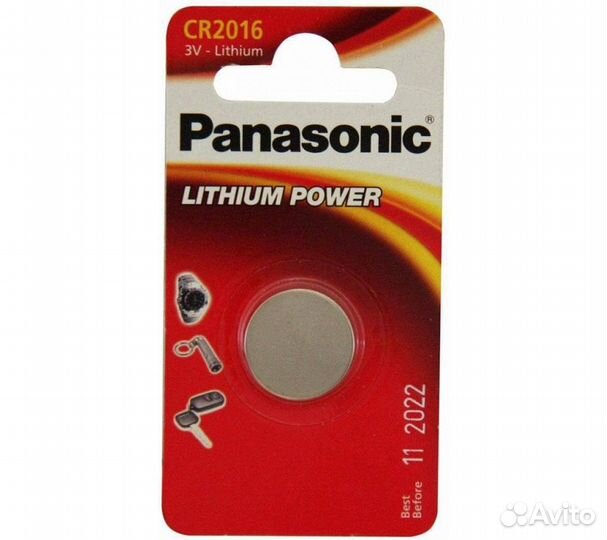Батарейки Panasonic CR-2016EL/1B дисковые литиевые