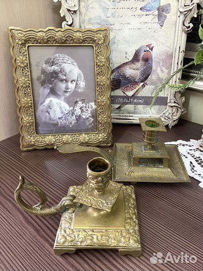 Антикварные бронзовые подсвечники