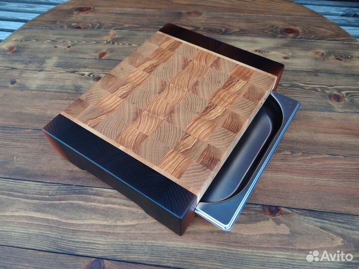 Торцевая разделочная доска с гастроемкостью