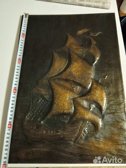 Чеканки медь СССР парусники