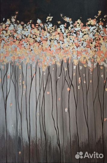 Картина интерьерная с золотом