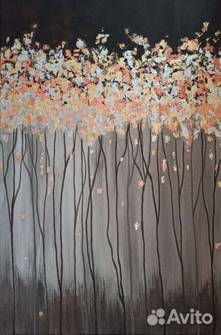 Картина интерьерная с золотом