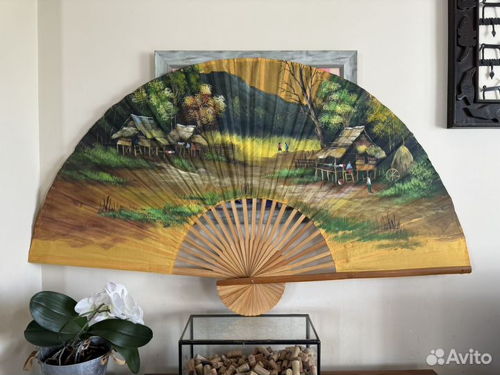 Веер гигант 153х88 см ручная роспись