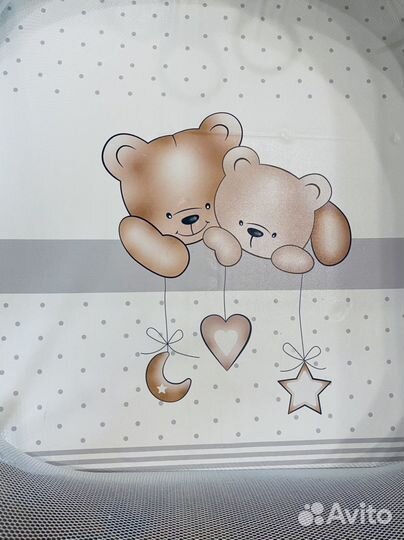 Манеж Globex Квадратный с мишками Бежевый