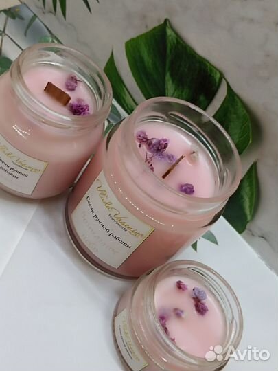 Свеча ручной работы ванильное небо