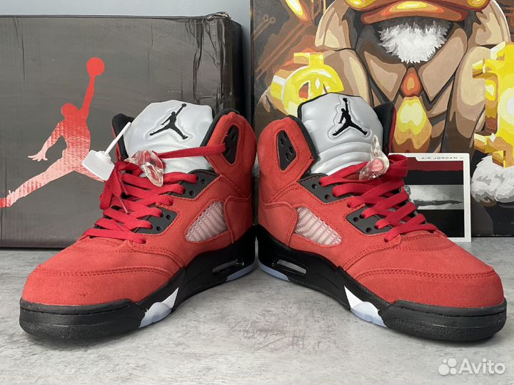 Кроссовки Nike Air Jordan 5 красные Оригинал