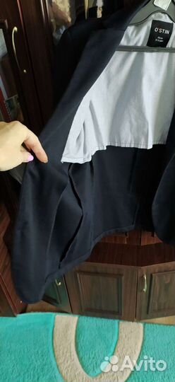 Пиджак темно синий школьный трикотажный